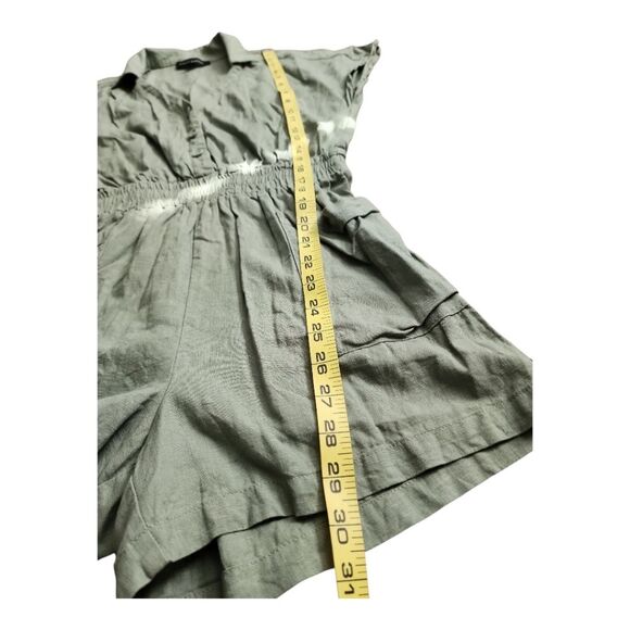 Dannii Minogue Australia Jumpsuit Sz 4 Petite Green Linen Blend Summer Comfycore - Picture 6 of 10